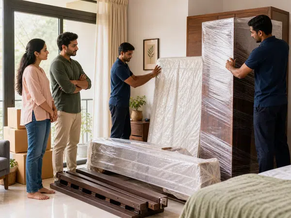 Bedroom furniture packing visual