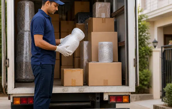Fragile item packing, labelling and loading process