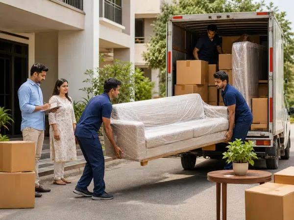 House goods loading support near apartment