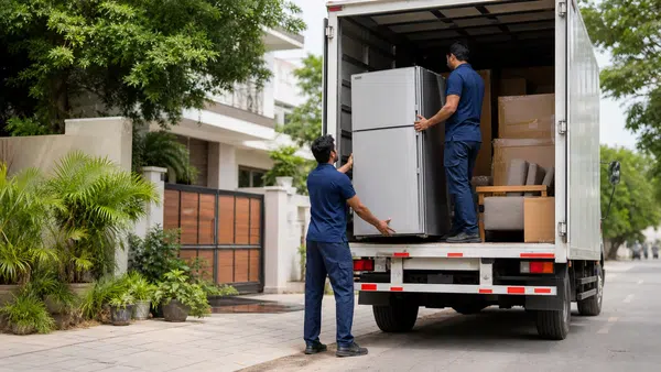 Moving truck for packing and transport