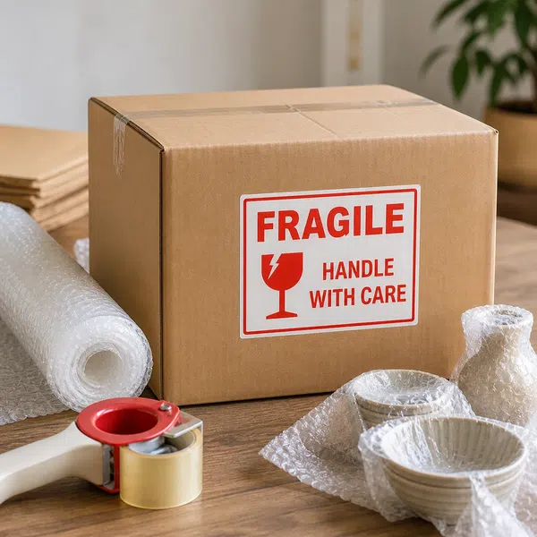 Fragile item packing support